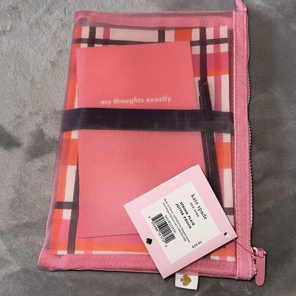 Kate Spade Spring Plaid Jotter Pouch!